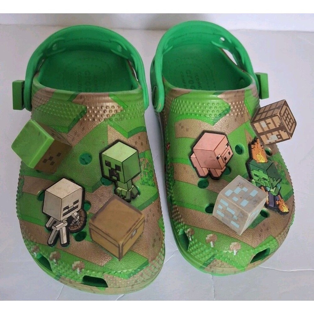 Minecraft Kids' Crocs Size Kids C12 Slides LIMITED EDITION Activewear Non-slip - Picture 4 of 14